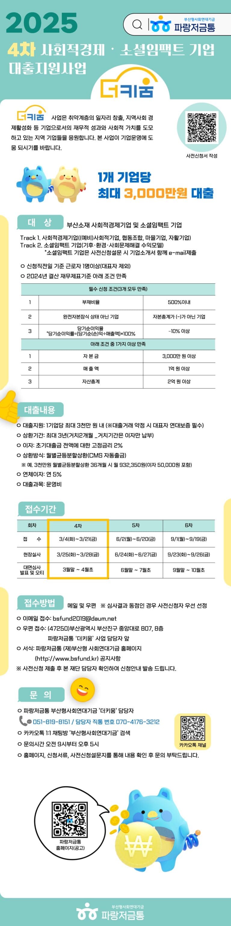 2025년 파랑저금통 (재)부산형 사회연대기금 4차 사회적경제.소셜임팩트기업 대출지원 사업
